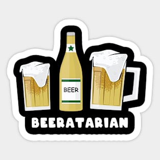 Beeratarian - Funny Beer Saying Sticker